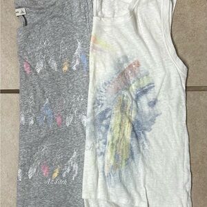 Abercrombie & Fitch Tank Top Bundle 
Women’s Graphic Chief + Feather Graphic